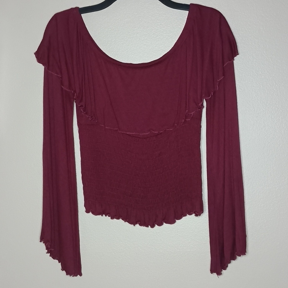 Topia Smocked Bell Sleeve Top